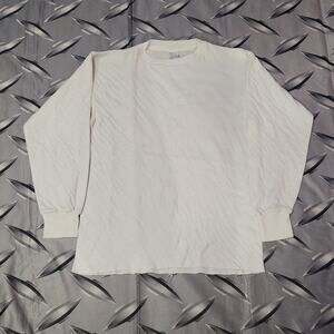 VTG 70s Lally Sweatshirt Mens S Quilted Thermal Base Layer Crewneck 17x24